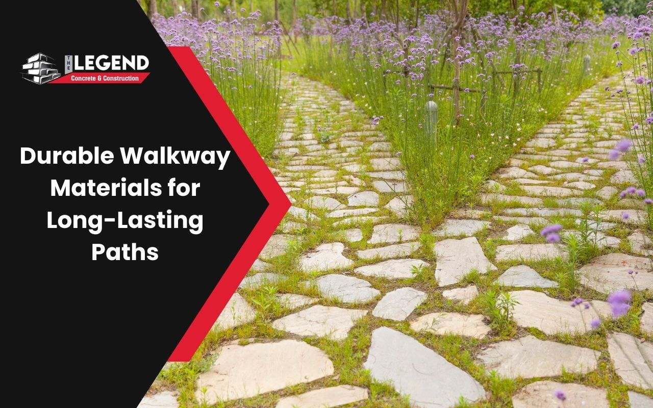 A natural stone walkway with a timeless and sturdy design.