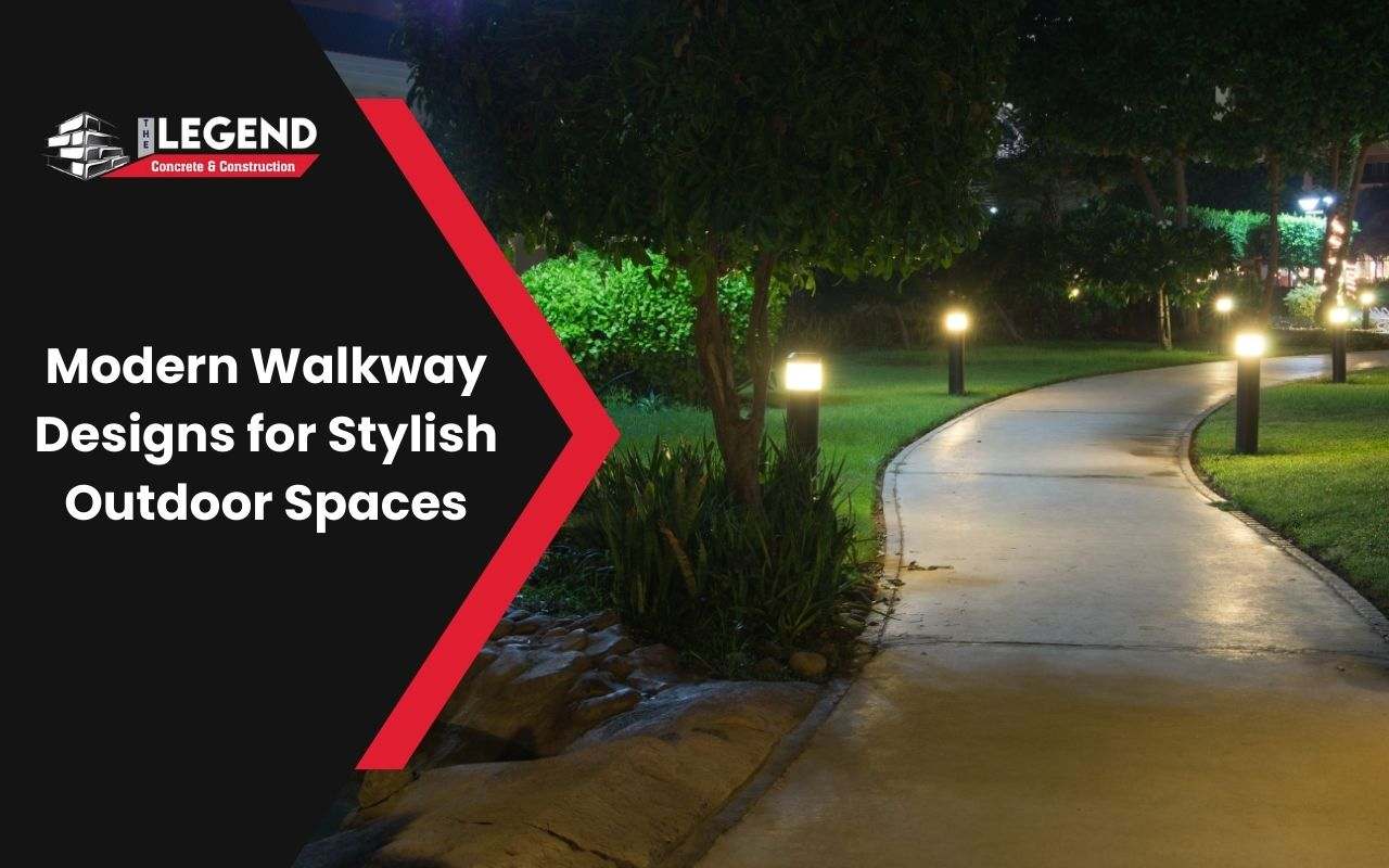 A modern walkway with LED lighting along the edges.