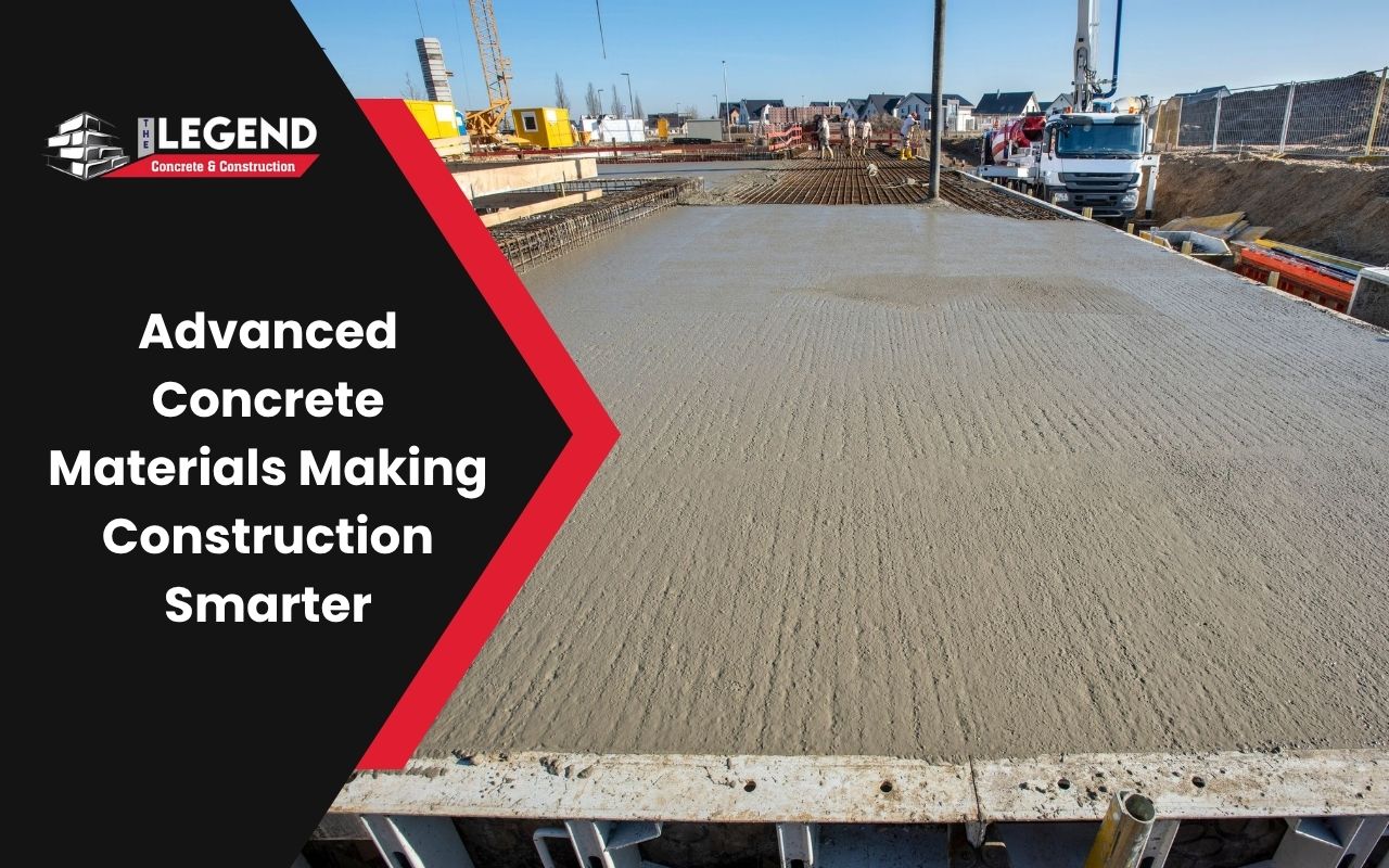 Fiber-reinforced concrete surface being poured on-site