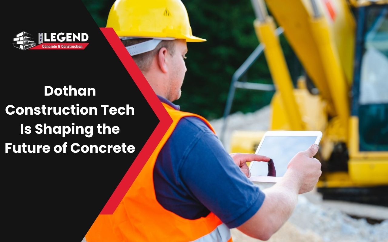 Concrete workers in Dothan using smart construction technology