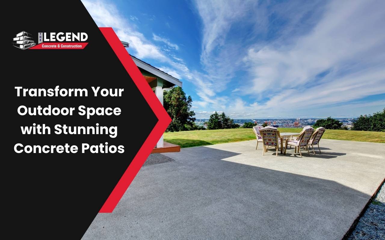 Beautiful concrete patio in a Dothan backyard with modern design