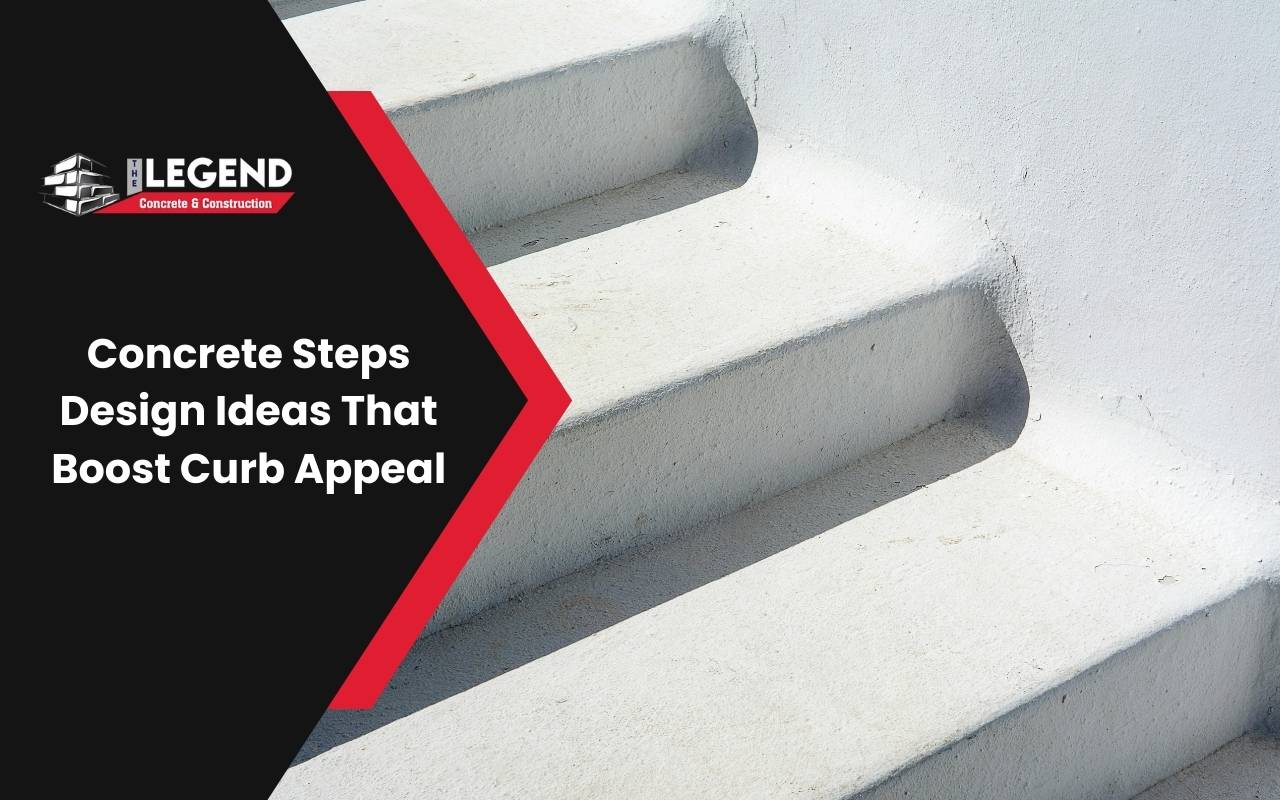 Concrete steps design ideas with textured surfaces
