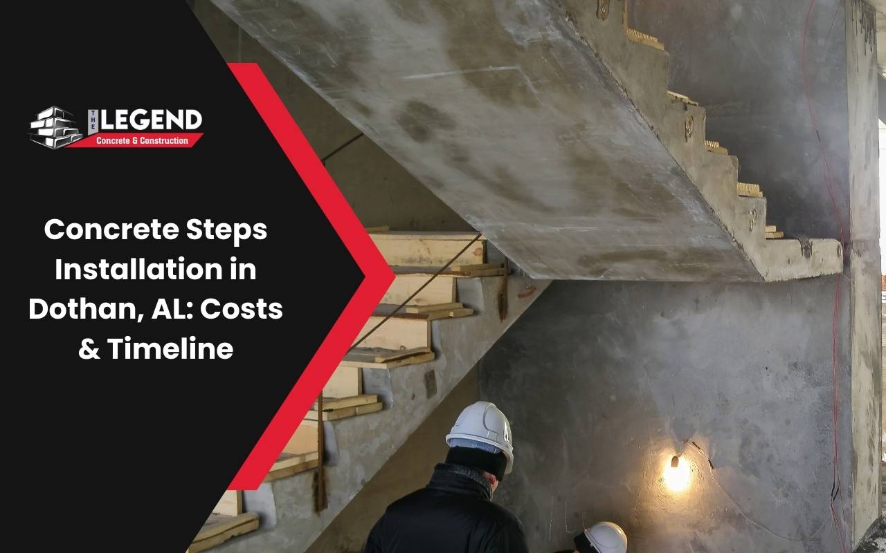 Concrete steps installation Dothan AL home entry