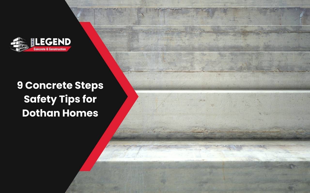 Handrail code compliance for concrete steps safety Dothan