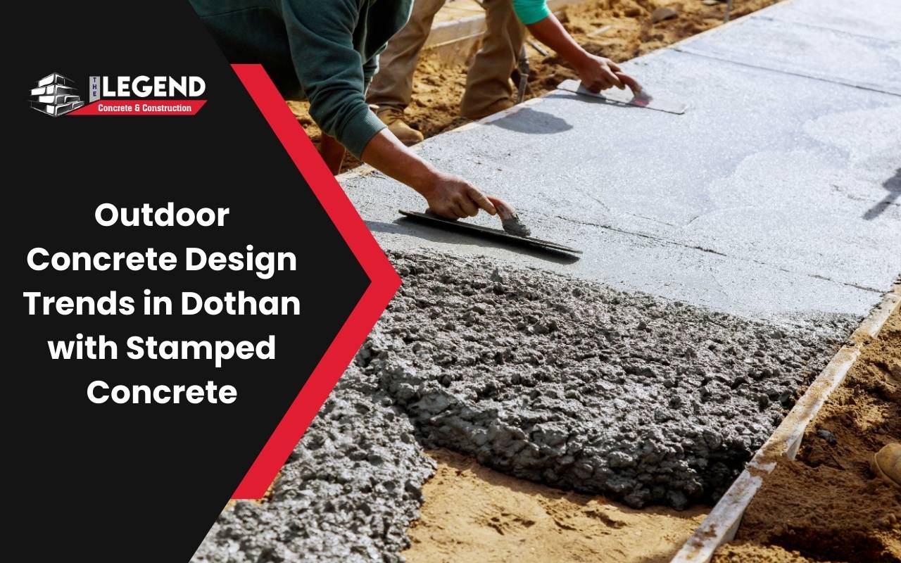 Outdoor Concrete Design Trends in Dothan with stamped concrete patio