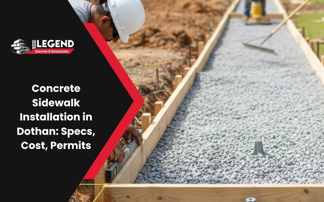 Base prep steps for concrete sidewalk installation Dothan