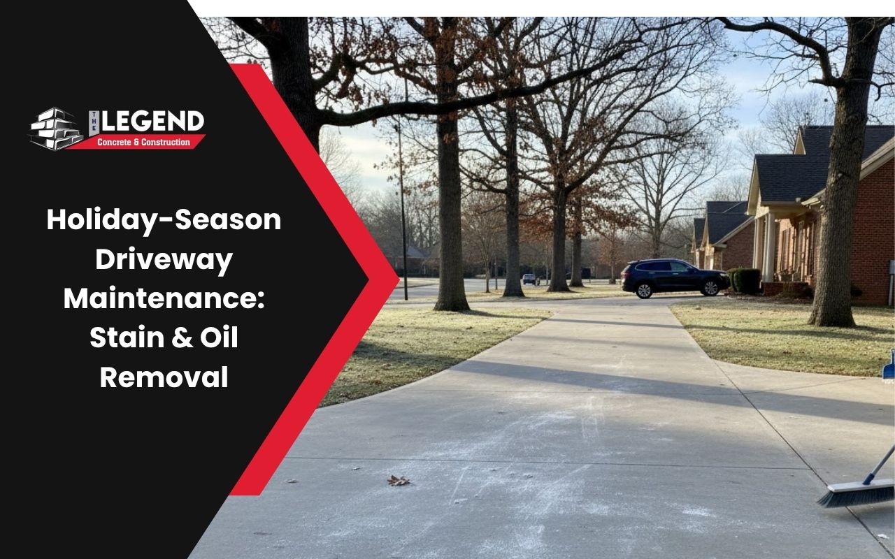 Holiday driveway maintenance oil stain removal with biodegradable degreaser
