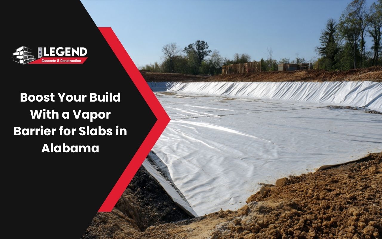 Vapor Barrier for Slabs in Alabama installed over a clean subgrade before a concrete pour.