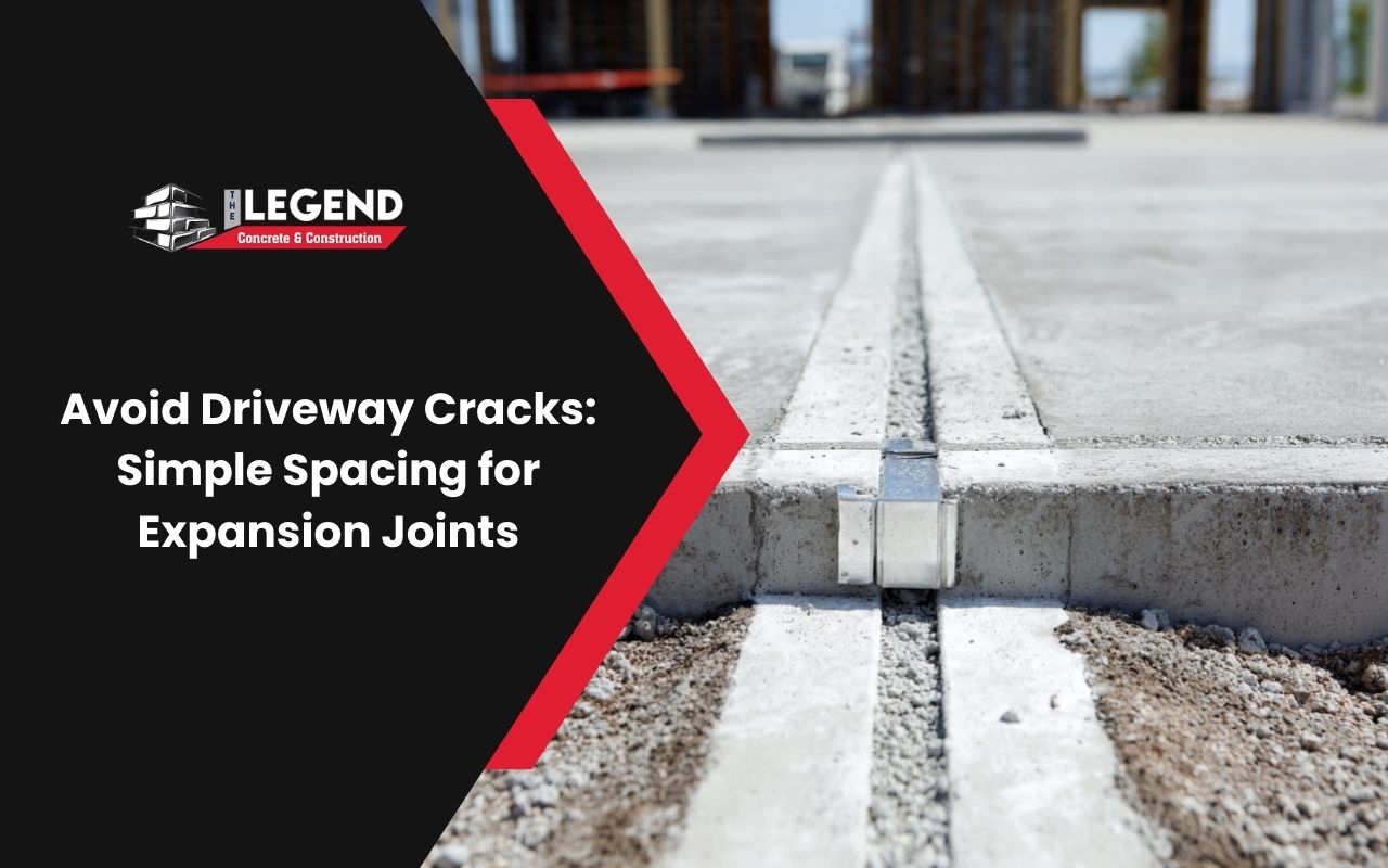 Driveway expansion joint spacing with a clear joint layout marked across the slab