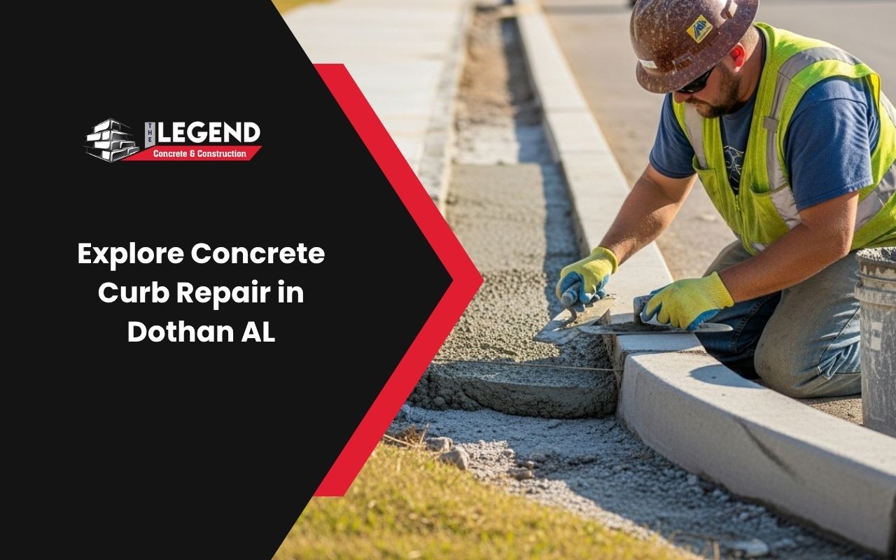 Concrete curb repair in Dothan AL for a clean curb edge
