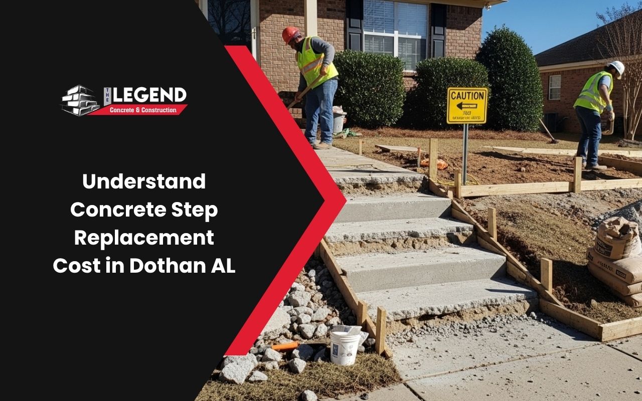 Concrete step replacement cost in Dothan AL for a safer front entry