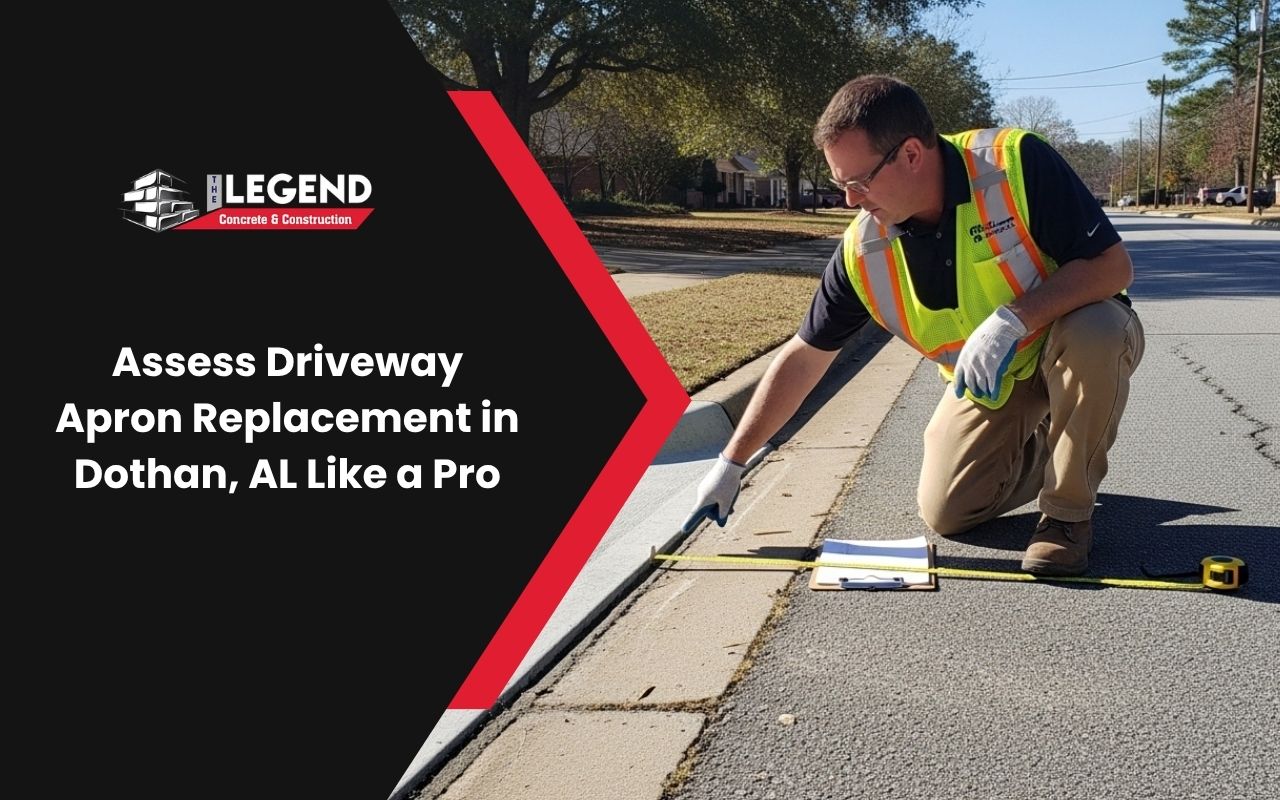 Driveway apron replacement in Dothan AL inspection near the street
