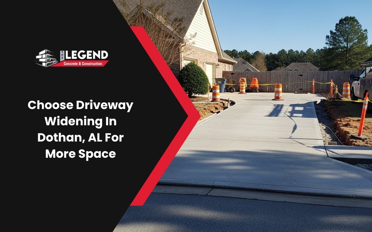 driveway widening in Dothan, AL at a residential front entrance