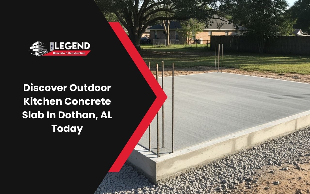 outdoor kitchen concrete slab in Dothan, AL foundation base