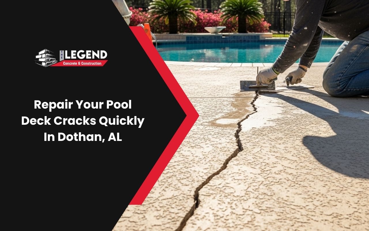 Pool deck crack repair in Dothan AL for a safer outdoor surface
