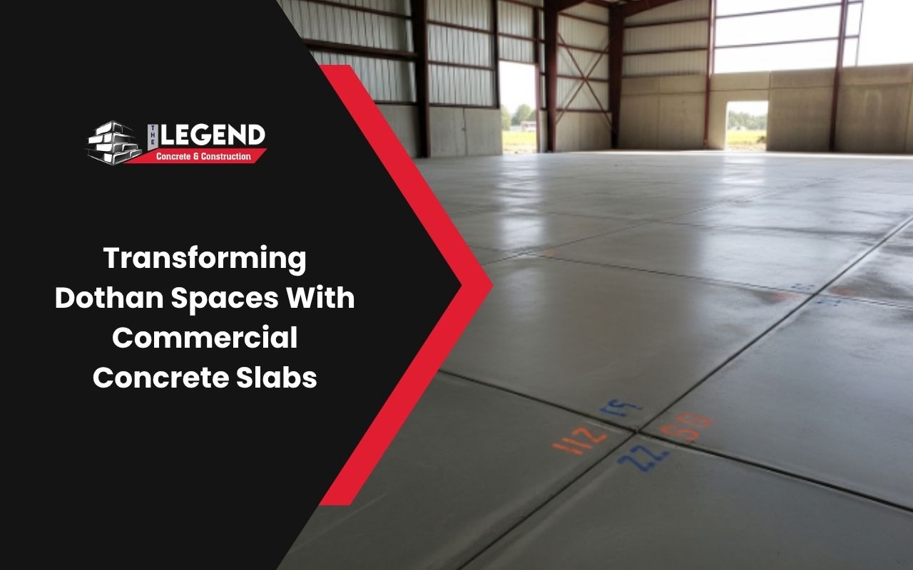 Commercial concrete slab in Dothan, AL for a warehouse floor