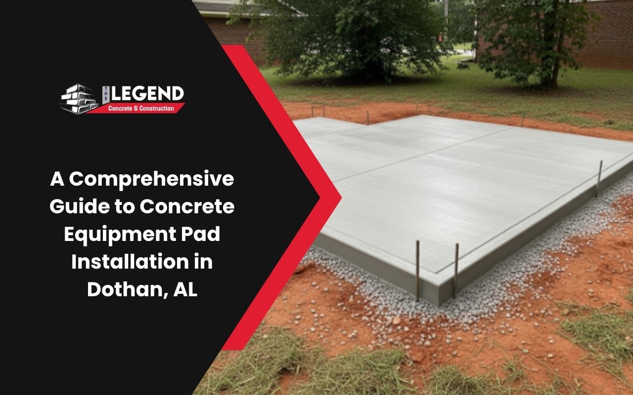 Ground preparation for concrete equipment pad installation in Dothan, AL