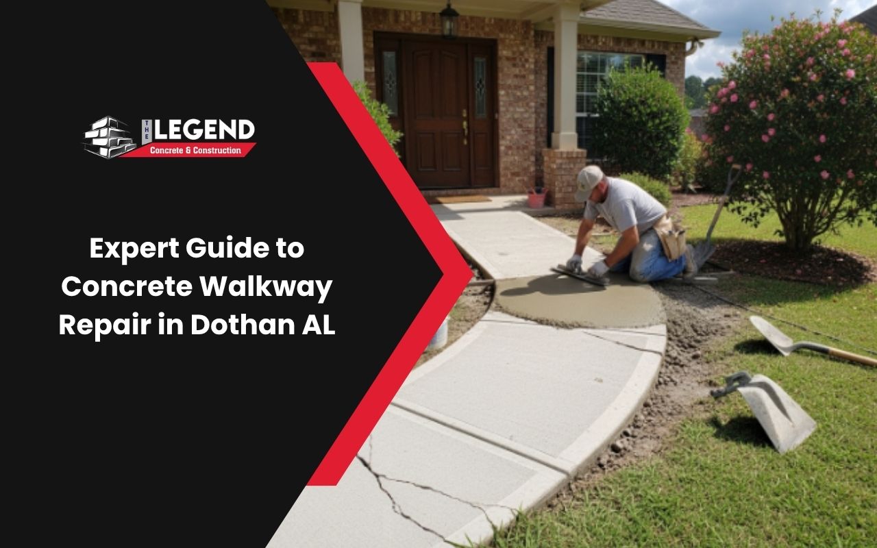 Concrete walkway repair in Dothan, AL for a safer home entrance