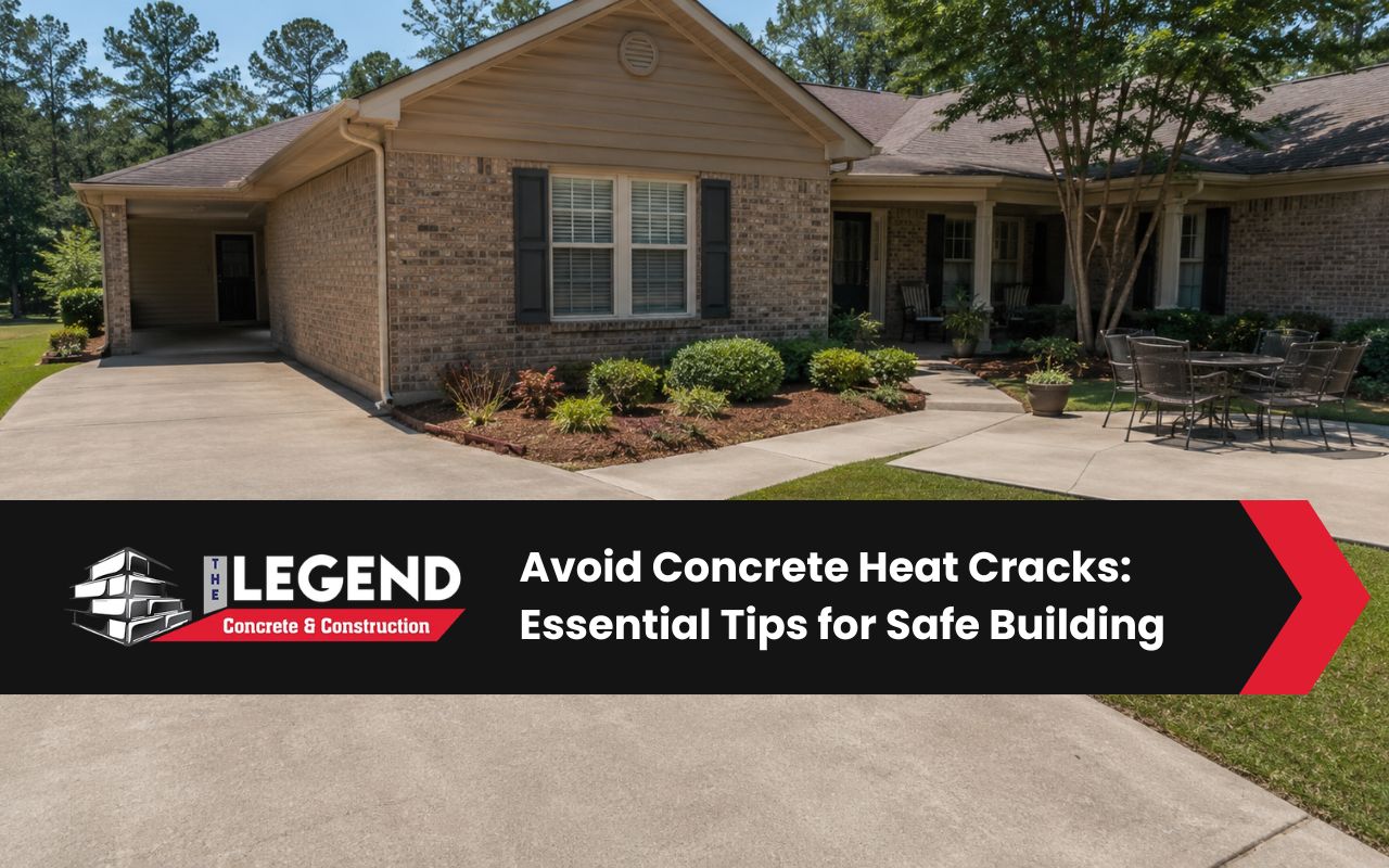 Fresh concrete slab in Dothan being protected from concrete heat cracks