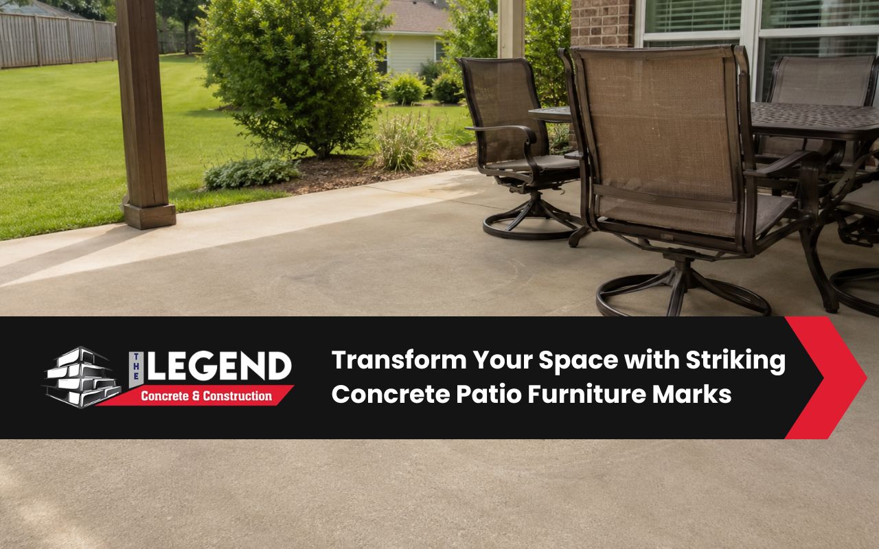 Concrete patio furniture marks in Dothan AL caused by outdoor chairs