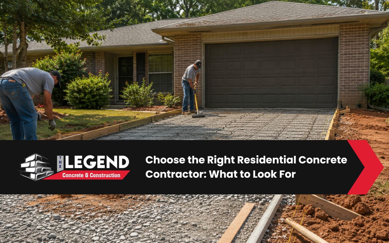 Residential concrete contractor preparing a home driveway in Dothan, AL