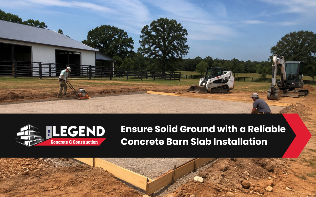 Site preparation for a concrete barn slab in Dothan, Alabama