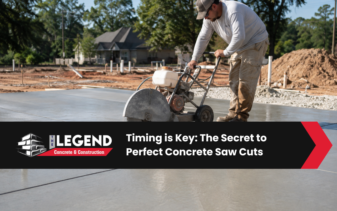 Concrete saw cut timing for a new slab in Dothan, AL