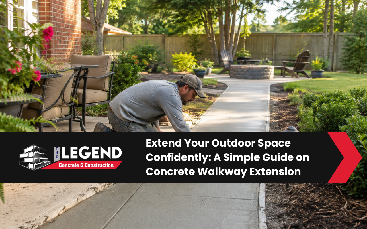 Concrete walkway extension connecting outdoor areas in Dothan, AL