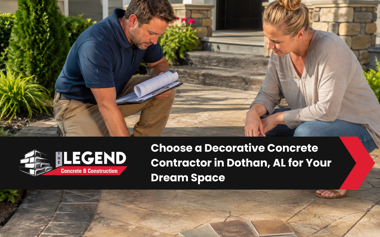 Decorative concrete contractor in Dothan, AL planning a custom outdoor surface